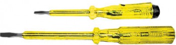 Отвертка индикаторная, желтая ручка, 140 мм