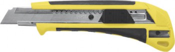 Нож технический 18 мм усиленный, кассета 3 лезвия.