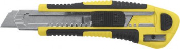Нож технический 18 мм усиленный, кассета 3 лезвия , автозамена лезвия.
