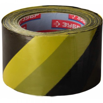 Лента ЗУБР сигнальная, желто-черная, 70 мм х 200 м