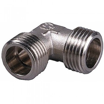 Уголок GENERAL FITTINGS с упором, никелированная латунь, штуцер/штуцер, 1/2\