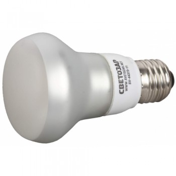 Энергосберегающая лампа СВЕТОЗАР зеркальная, цоколь E27(стандарт), дневной белый свет (4000 К), 6000 час, 11Вт(55)